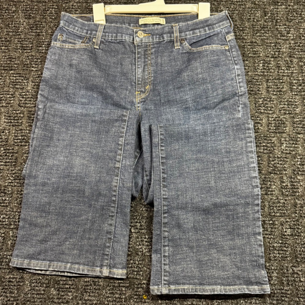 Levis 512 Perfectly Slimming Bootcut Jeans Dark Wash Blue Denim Womens 16 Medium
